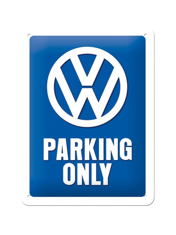 Plechová cedule: VW Parking Only - 20x15 cm