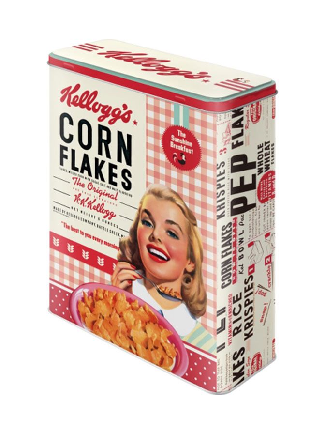 Plechová dóza XL Kellogg's Girl Corn Flakes Collage