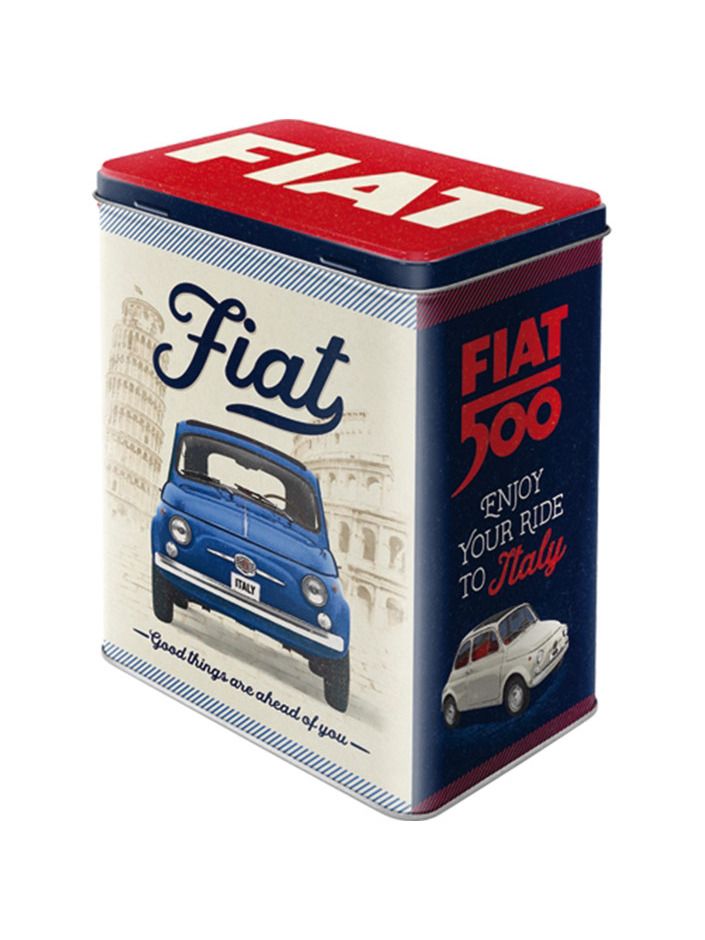 Plechová dóza L - Fiat 500 (Good things are ahead of you)