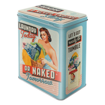 Plechová dóza L - Laundry Today or Naked Tomorrow