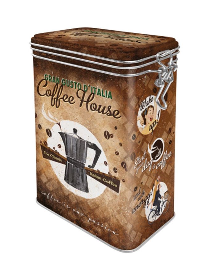 Plechová dóza s klipem - Coffee House