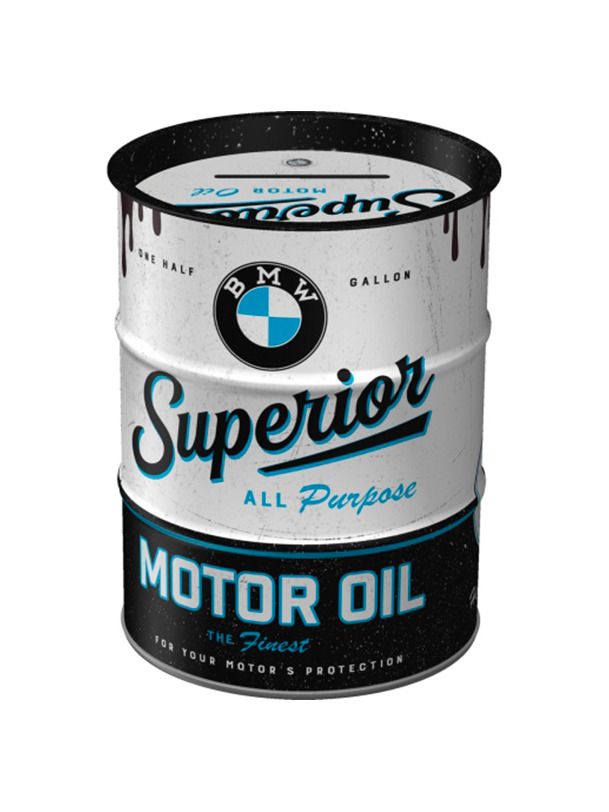 Plechová kasička barel: BMW Superior Motor Oil