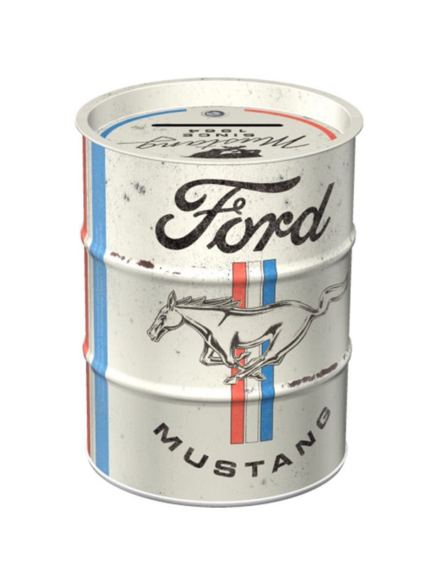 Plechová kasička barel: Ford Mustang