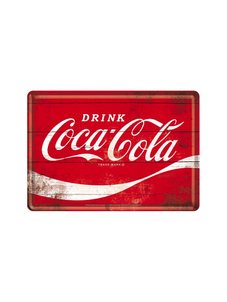 Plechová pohlednice - Coca-Cola (červené logo)