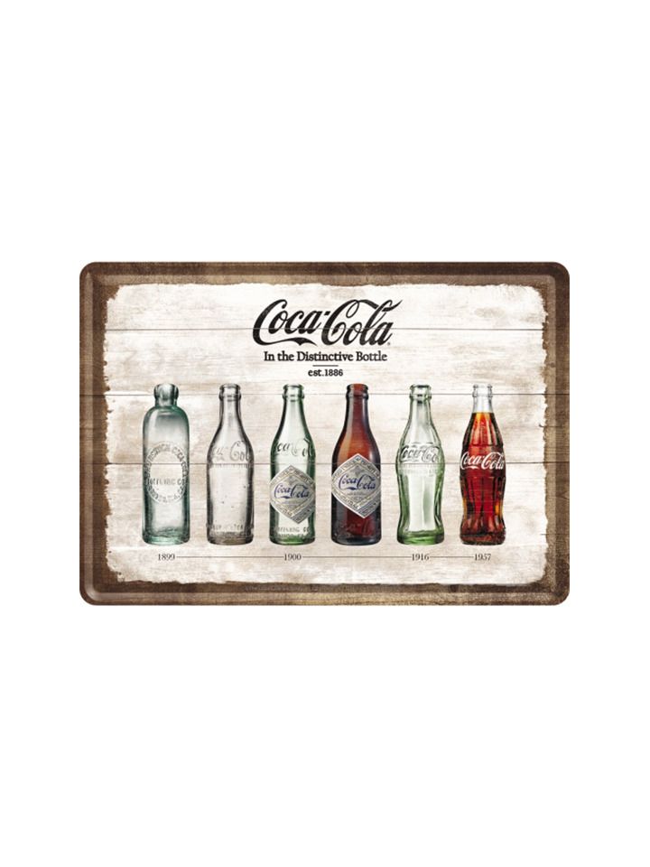 Plechová pohlednice - Coca-Cola (lahve)