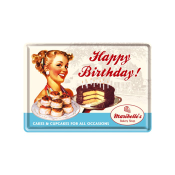 Plechová pohlednice - Happy birthday!