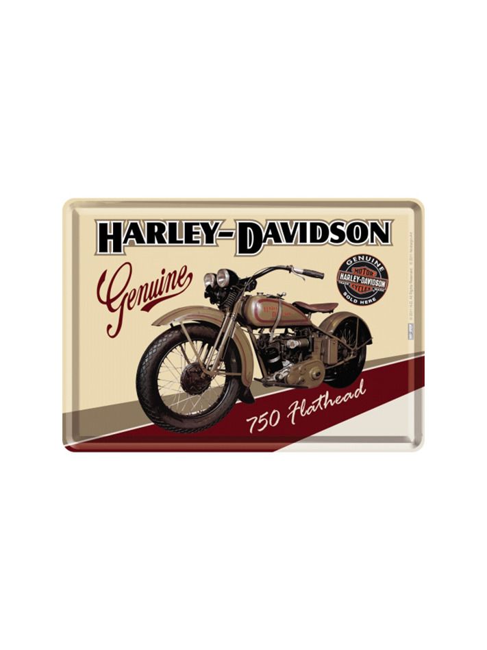 Plechová pohlednice - Harley-Davidson 750 Flathead