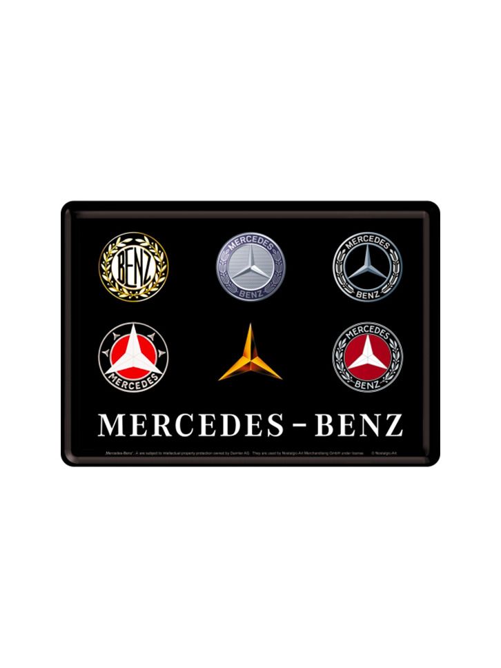 Plechová pohlednice - Mercedes-Benz (Logo Evolution)