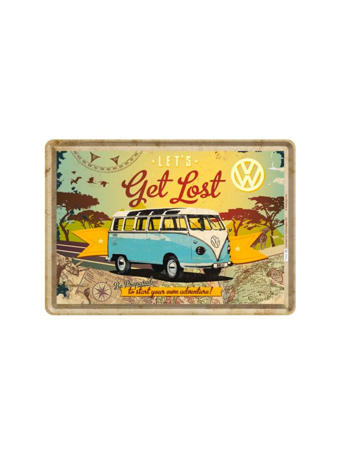Plechová pohlednice - VW Let's Get Lost