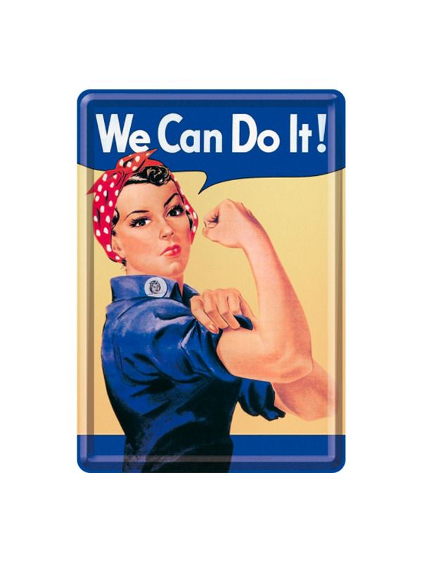Plechová pohlednice - We Can Do It!