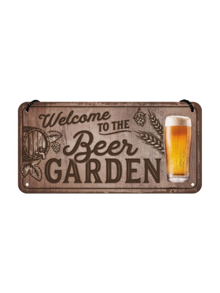 Závěsná cedule: Beer Garden - 20x10 cm