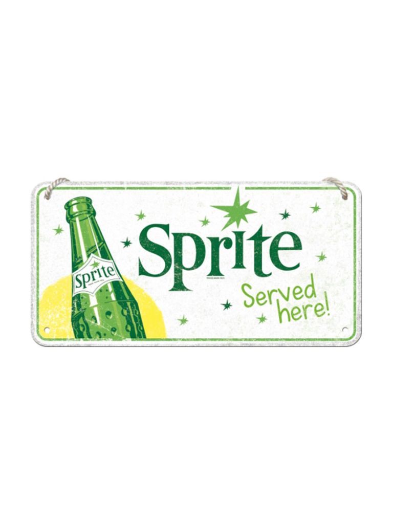 Závěsná cedule: Sprite Served Here! - 20x10 cm