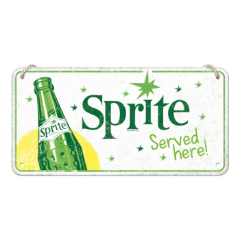 Závěsná cedule: Sprite Served Here! - 20x10 cm