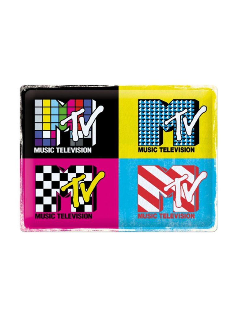 Plechová cedule: MTV Logo Pop Art - 40x30 cm