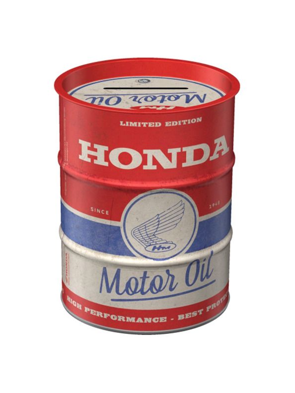 Plechová kasička barel: Honda Motor Oil