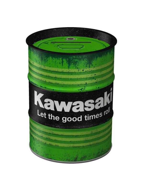 Plechová kasička barel: Kawasaki Let the good times roll
