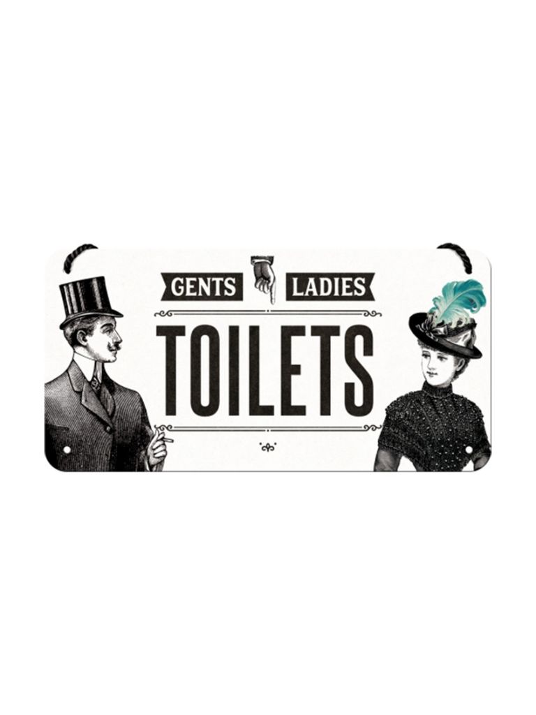 Závěsná cedule: Gents and Ladies Toilets - 10x20 cm