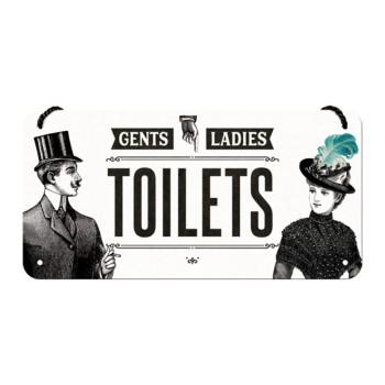 Závěsná cedule: Gents and Ladies Toilets - 10x20 cm