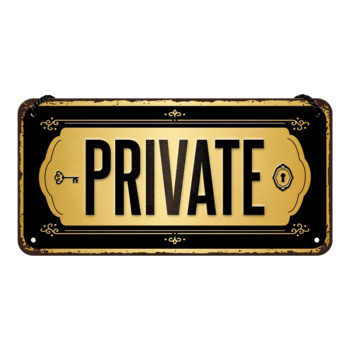 Závěsná cedule: Private - 10x20 cm