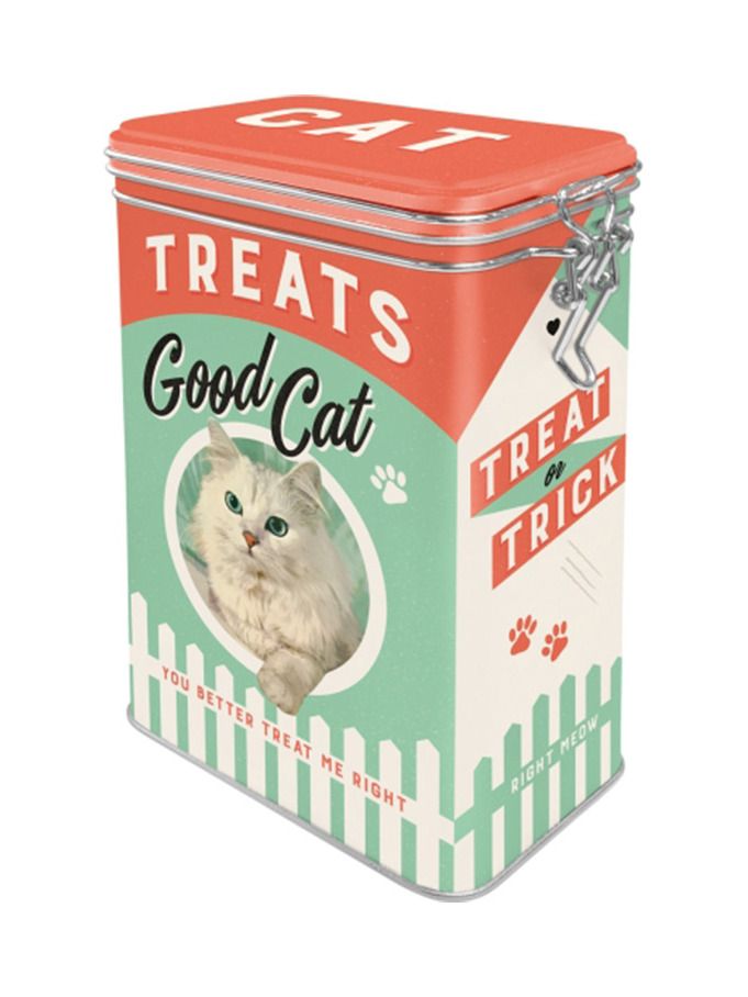 Plechová dóza s klipem - Good Cat Treats