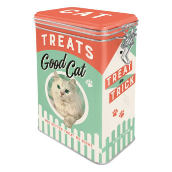 Plechová dóza s klipem - Good Cat Treats