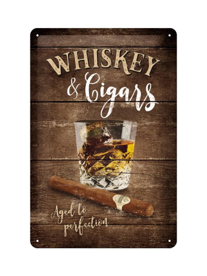 Plechová cedule - Whiskey & Cigars