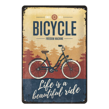Plechová cedule: Bicycle (Freedom Machine)   - 30x20 cm