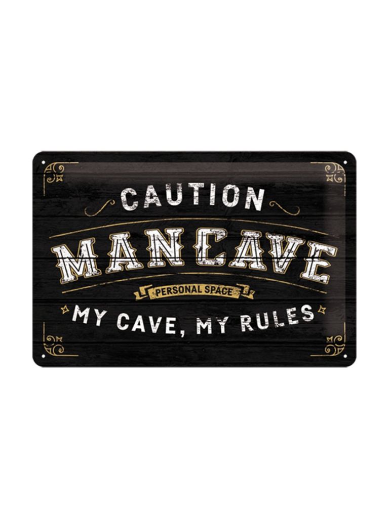 Plechová cedule: Man Cave - 30x20 cm