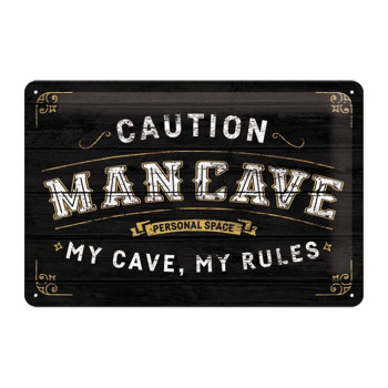 Plechová cedule: Man Cave - 30x20 cm