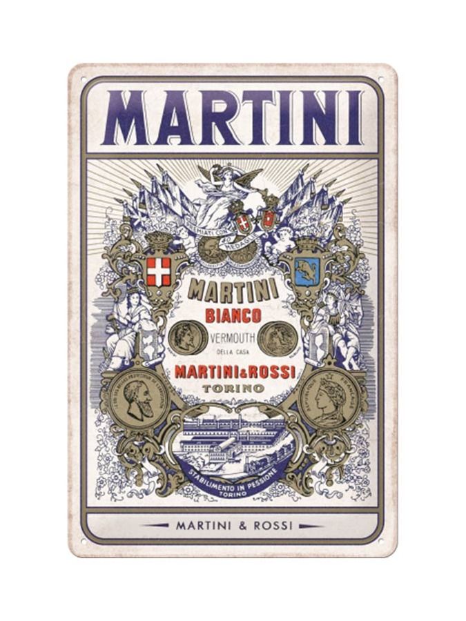 Plechová cedule: Martini Bianco Vermouth Label - 20x30 cm
