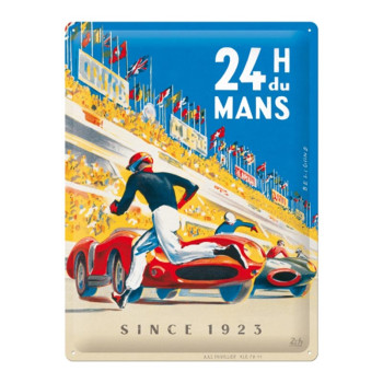 Plechová cedule: 24h Le Mans - Racing Poster Blue - 40x30 cm