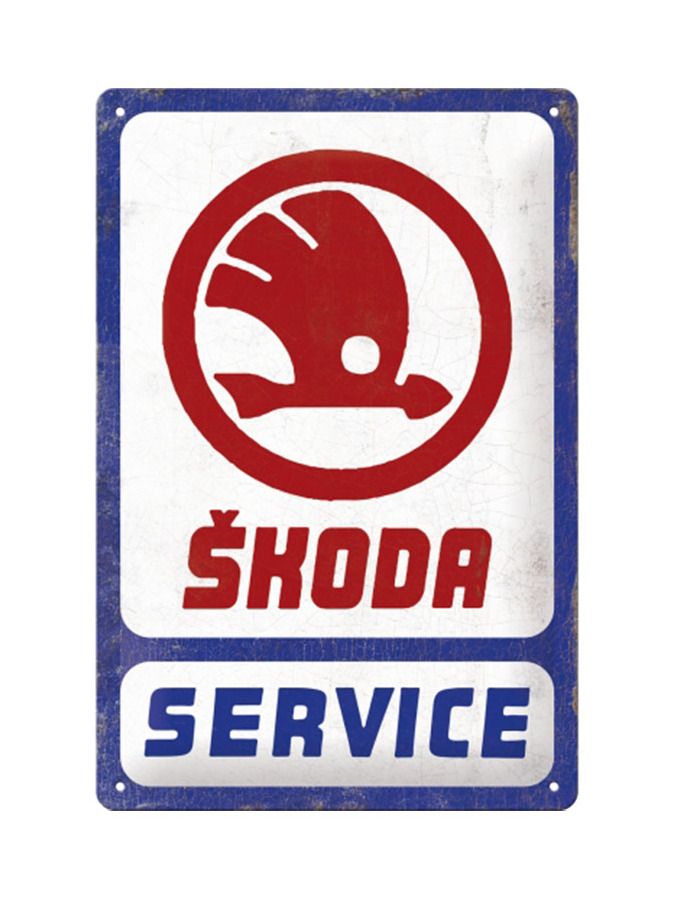 Plechová cedule Skoda Service 20x30cm