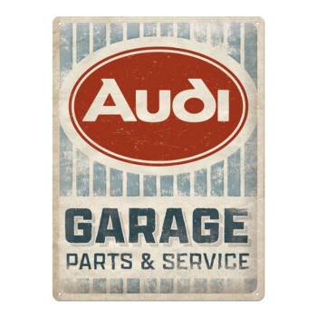 Plechová cedule Audi Garage Parts & Service 30x40cm