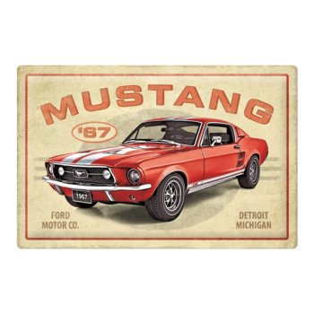 Plechová cedule Ford Mustang GT 1967 Red 60x40cm