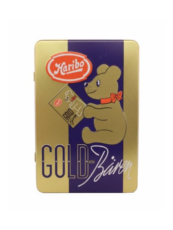 Plechová dóza plochá NAQ 0031 HARIBO Goldbären Vintage Gold NA30765