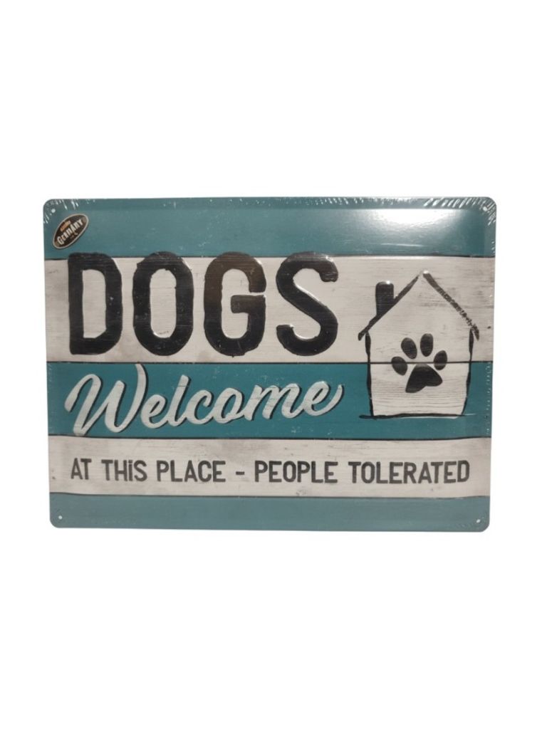 Blechschild 40x30 cm Dogs Welcome