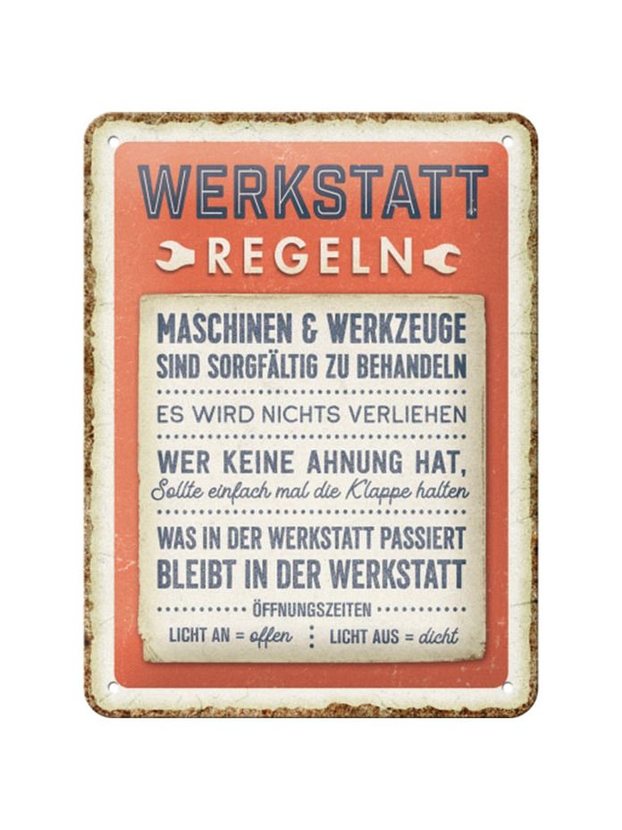 Cedule 15x20 Werkstattregeln