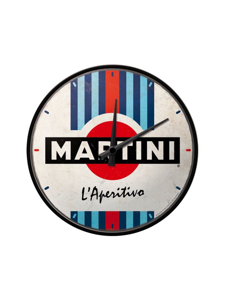 Nástěnné hodiny - Martini (L'Aperitivo Racing Stripes)