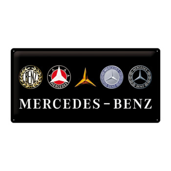 Plechová cedule: Mercedes-Benz (loga) - 25x50 cm