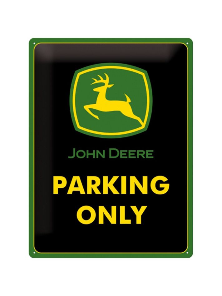 Plechová cedule: John Deere Parking Only - 40x30 cm