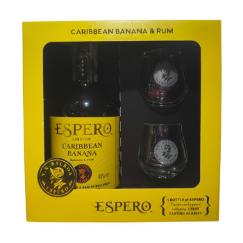 Espero Liqueur Caribbean Banana 0,7 l 40% sada se skleničkou