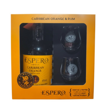 Espero Liqueur Caribbean Orange 0,7 l 40% sada se skleničkou