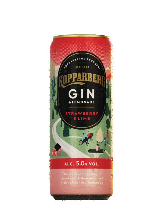 Kopparberg Gin&Lemonade Strawberry & Lime RTD 0,25 l 5% plech