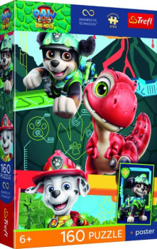 Puzzle Tlapková patrola/Paw Patrol Dino Movie 27,5x41cm 160 dílků + plakát v krabici