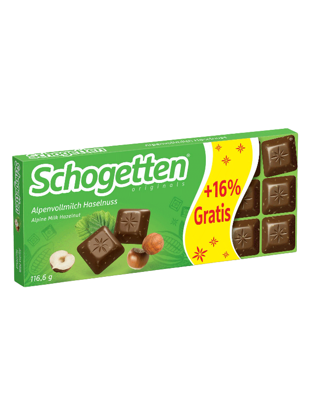 Schogetten Alpine Milk Chocolate lískový oříšek 116 g