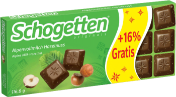 Schogetten Alpine Milk Chocolate lískový oříšek 116 g