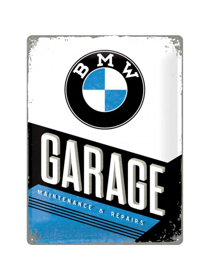Plechová cedule: BMW Garage - 30x40 cm