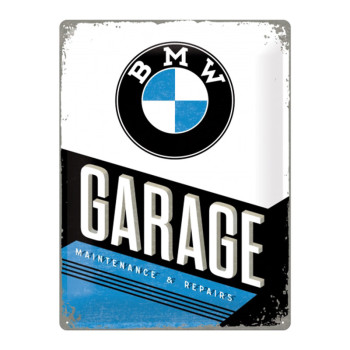 Plechová cedule: BMW Garage - 30x40 cm