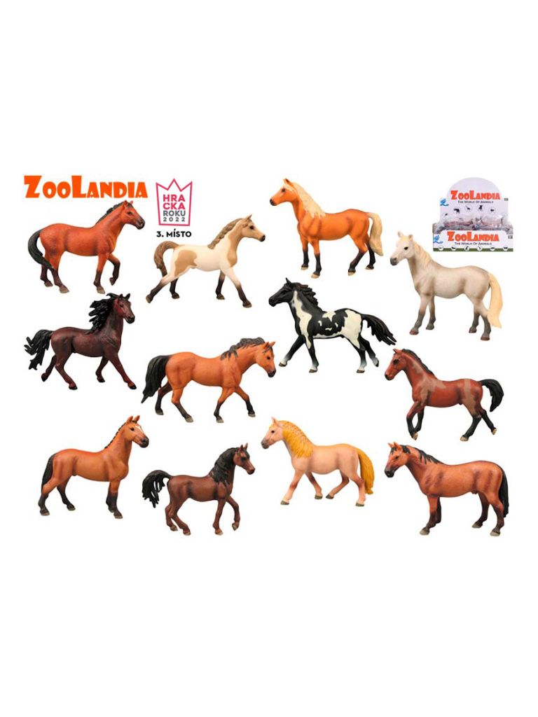 Zoolandia kůň 14cm 12druhů v sáčku 12ks v DBX