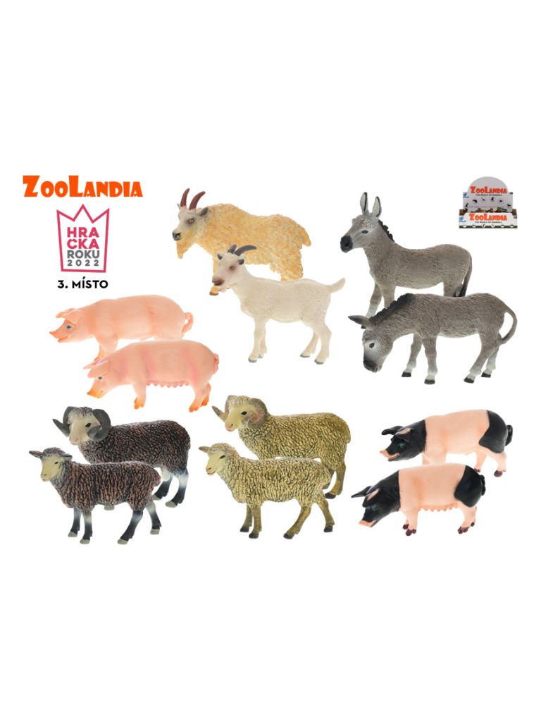 Zoolandia zvířátka farma 9-10cm 12druhů v sáčku 24ks v DBX